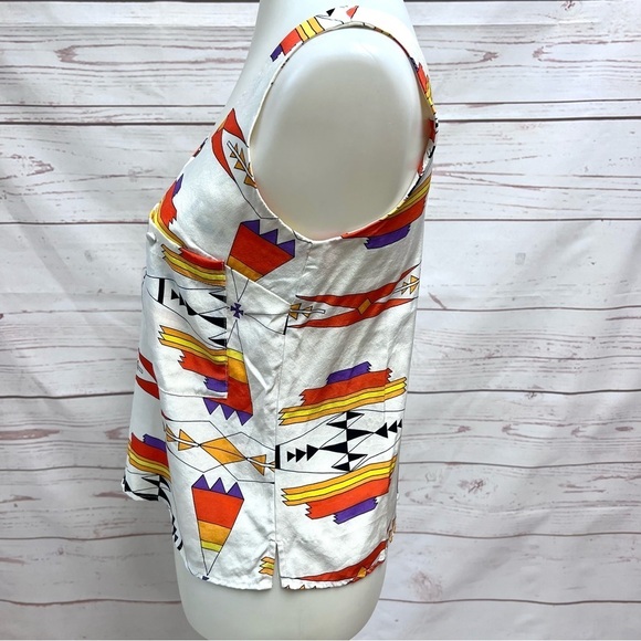 Anthropologie Jamison Colorful Aztec Ikat Silk Camisole Tank Top - Picture 4 of 7